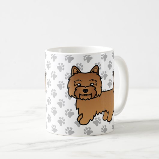 Red Cairn Terrier Niedlich Cartoon Dog Kaffeetasse (VorderseiteRechts)