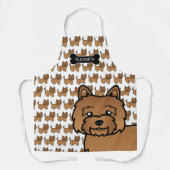 Red Cairn Terrier Niedlich Cartoon Dog & Name Schürze (Vorderseite)