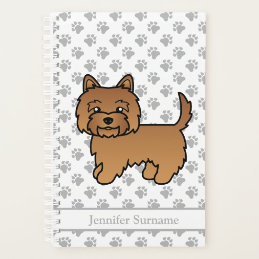 Red Cairn Terrier Niedlicher Cartoon Dog & Text Planer (Vorderseite)