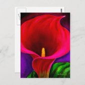 Red Cala Lily Blume Malerei Art - Multi Postkarte (Vorne/Hinten)