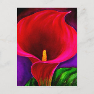 Red Cala Lily Blume Malerei Art - Multi Postkarte