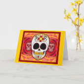Red Calaveras Card Karte (Gelbe Blume)