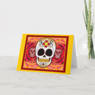 Red Calaveras Card Karte