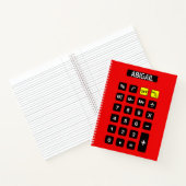 Red Calculator mit Name Notizblock (Innenseite)