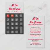 Red Calculator Tax Service Visitenkarte (Vorne/Hinten)