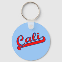 Red Cali California Logo auf Blue Schlüsselanhänger