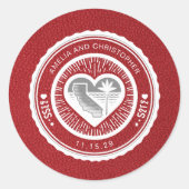 Red California Passport Runder Aufkleber (Vorderseite)