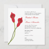 Red Calla Lilies Wedding Einladung (Vorderseite)