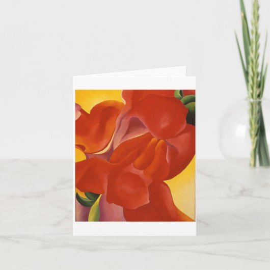 Red Calla von Georgia O'Keeffe, Karte (Vorderseite)
