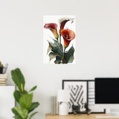 Red Calles Lilies Lily Blume Art Pseudonym Poster (Heimbüro)