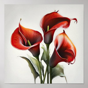 Red Calles Lilies Lily Blume Art Pseudonym Poster