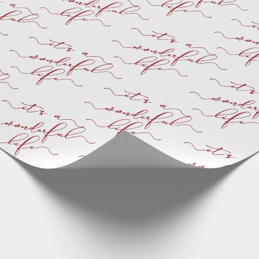 Red Calligrafy Script Es ist ein wunderbares Leben Geschenkpapier (Ecke)
