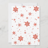 Red Calligraphy Foto Snowflake Weihnachten Einladung (Rückseite)