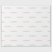 Red Calligraphy Script Frohe Weihnachts-Text-Gesch Geschenkpapier (Flach)