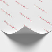 Red Calligraphy Script Frohe Weihnachts-Text-Gesch Geschenkpapier (Ecke)