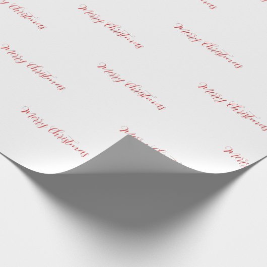 Red Calligraphy Script Frohe Weihnachts-Text-Gesch Geschenkpapier (Ecke)