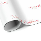 Red Calligraphy Script Frohe Weihnachts-Text-Gesch Geschenkpapier (Rolleneckpunkt)