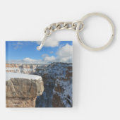 Red Camaro Mountain Cliff Christliche Schrift Schlüsselanhänger (Rückseite)