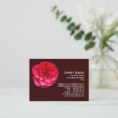 Red Camelia - Dark Brown Visitenkarte (Stehend Vorderseite)