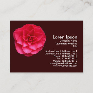 Red Camelia - Dark Brown Visitenkarte
