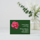 Red Camelia - Dunkelgrün Visitenkarte (Stehend Vorderseite)
