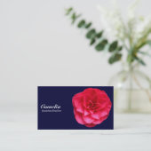 Red Camelia - Dunkle Marine 000033 Visitenkarte (Stehend Vorderseite)