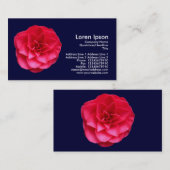 Red Camelia II - Navy Blue Visitenkarte (Vorne/Hinten)