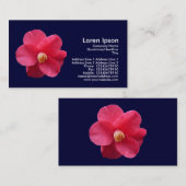 Red Camelia - Navy Blue Visitenkarte (Vorne/Hinten)