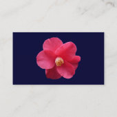 Red Camelia - Navy Blue Visitenkarte (Rückseite)