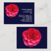 Red Camelia - Navy Blue Visitenkarte (Vorne/Hinten)