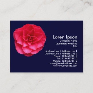 Red Camelia - Navy Blue Visitenkarte