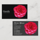 Red Camelia - Schwarz und Dunkelgrau Visitenkarte (Vorne/Hinten)