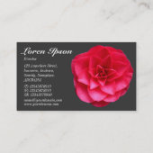 Red Camelia - Schwarz und Dunkelgrau Visitenkarte (Rückseite)
