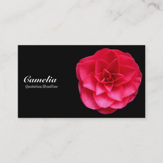 Red Camelia - Schwarz und Dunkelgrau Visitenkarte (Vorderseite)