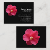 Red Camelia - Schwarz Visitenkarte (Vorne/Hinten)
