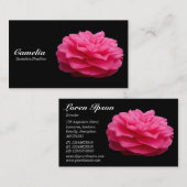 Red Camelia - Schwarz Visitenkarte (Vorne/Hinten)
