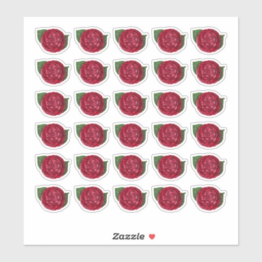 Red Camellia Aufkleber (Blatt)