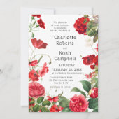 Red Camellia Country Blume Moderne Blumenhochzeit Einladung (Vorderseite)