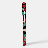 RED CAMELLIAS, WEISSE GRÜNE BLÄTTER BLACK Dark Flo Case-Mate iPhone Hülle (Rückseite / Links)
