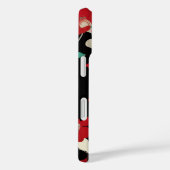 RED CAMELLIAS, WEISSE GRÜNE BLÄTTER BLACK Dark Flo Case-Mate iPhone Hülle (Rückseite / Rechts)