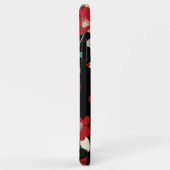 RED CAMELLIAS, WEISSE GRÜNE BLÄTTER BLACK Dark Flo Case-Mate iPhone Hülle (Hinten/Rechts)