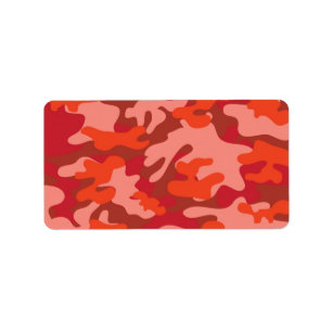 Red Camouflage Adressaufkleber
