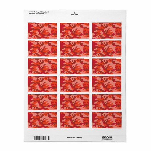Red Camouflage Adressaufkleber (Vorne)