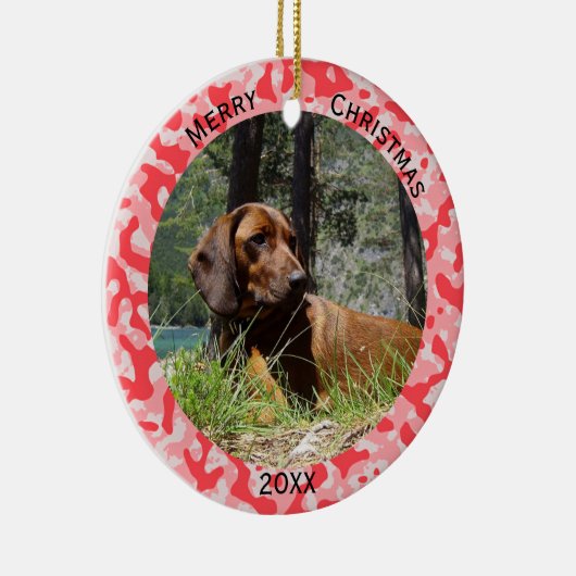 Red Camouflage Camouflage Keramik Ornament (Rechts)