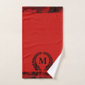 Red Camouflage Mit Monogramm Bath Handtuch Set (Handtuch)