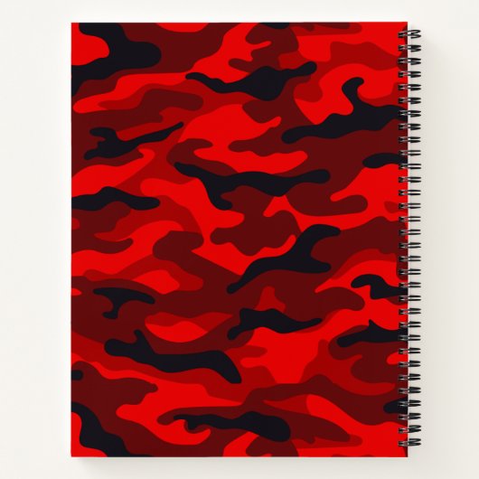 Red Camouflage Notebook Notizblock (Rückseite)