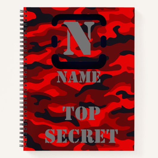 Red Camouflage Notebook Notizblock (Vorderseite)