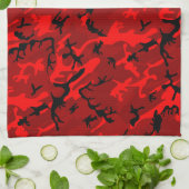 Red Camouflage Pattern Geschirrtuch (Gefaltet)