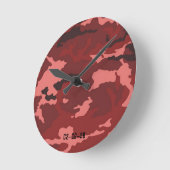 Red camouflage pattern runde wanduhr (Winkel)