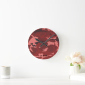 Red camouflage pattern runde wanduhr (Zuhause)